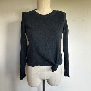 Charcoal grey texture and thread (madewell)  tie front ribbed shirt